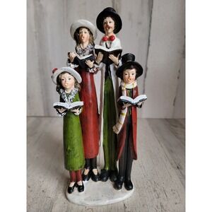 Vintage style caroler family kid mom dad Xmas home decor unique figure resin